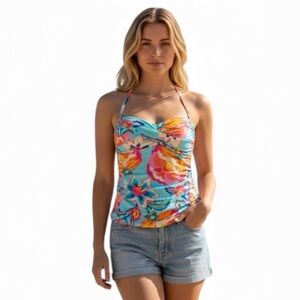 La Blanca Bandeau Twist Swim Tankini Sz 6 Breezy Beauty NWT